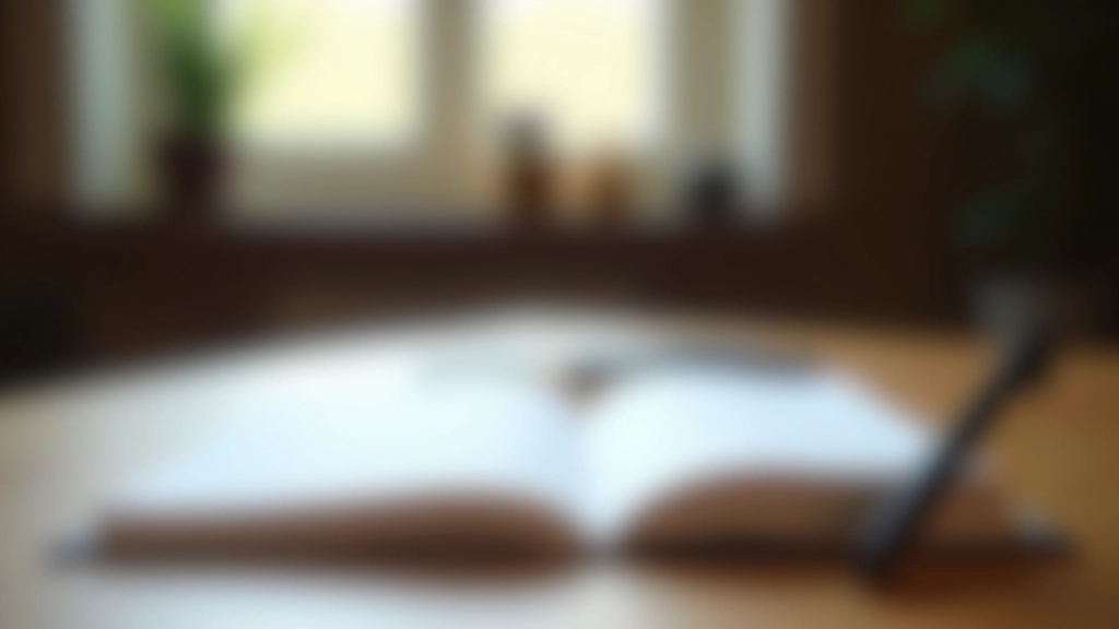 Diario aperto con penna su scrivania in legno, luce naturale da finestra, ambiente tranquillo