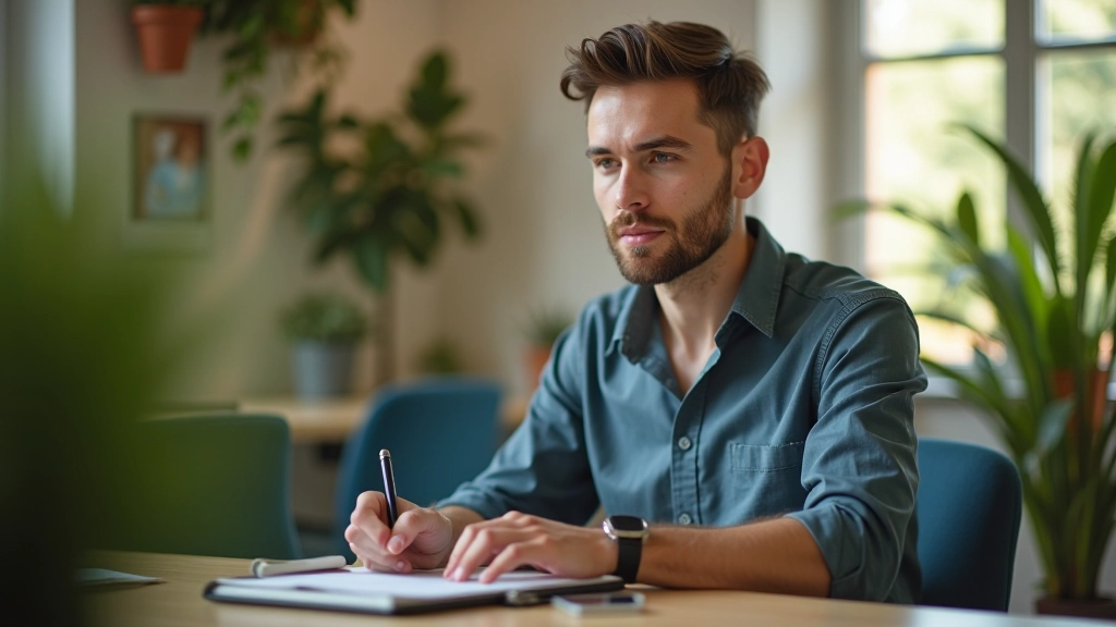 Persona che risponde a commenti positivi e negativi su uno schermo, digitando un messaggio professionale e attento